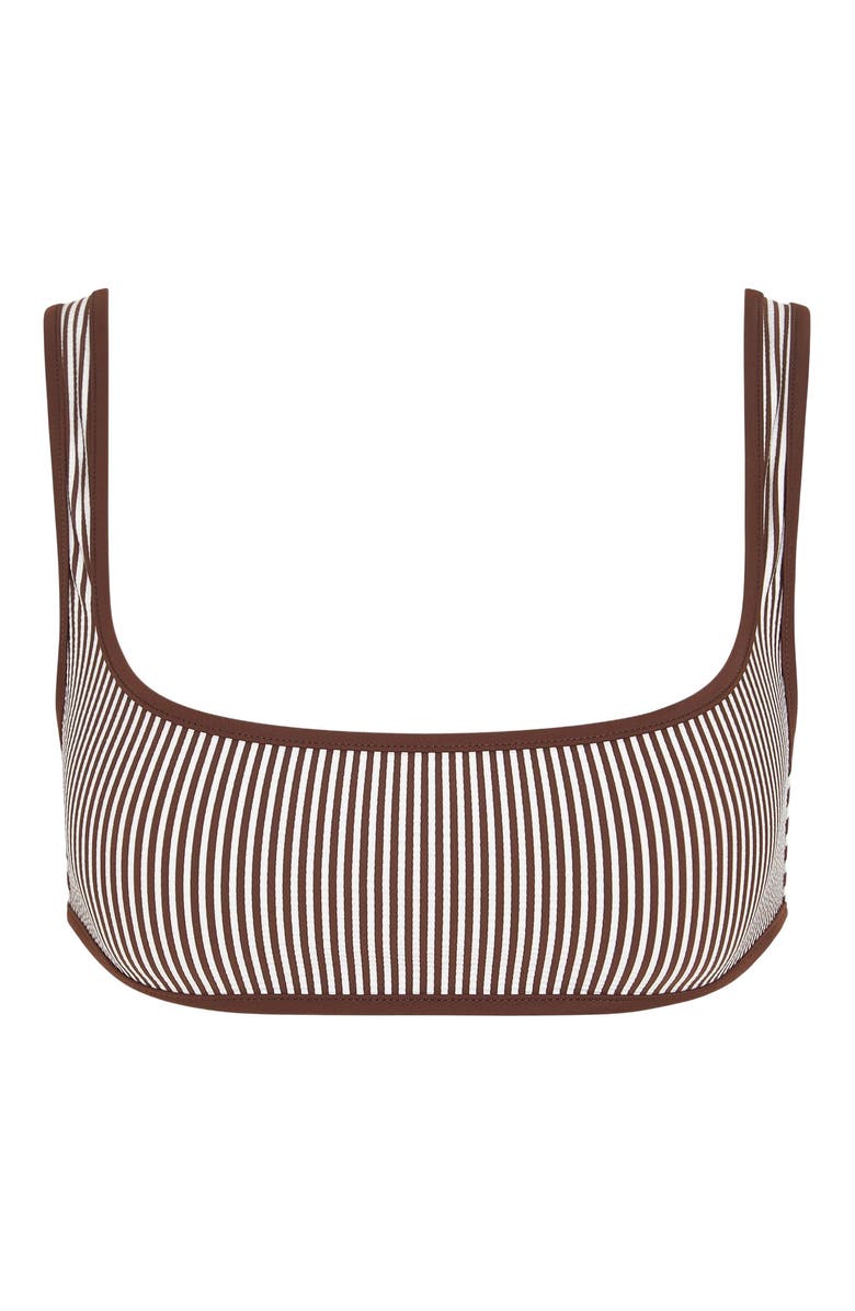 Onia Claire Tricot Bikini Top, Alternate, color, Brown/White