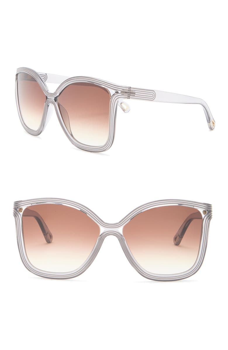 Chloé 58mm Modified Square Sunglasses, Main, color,