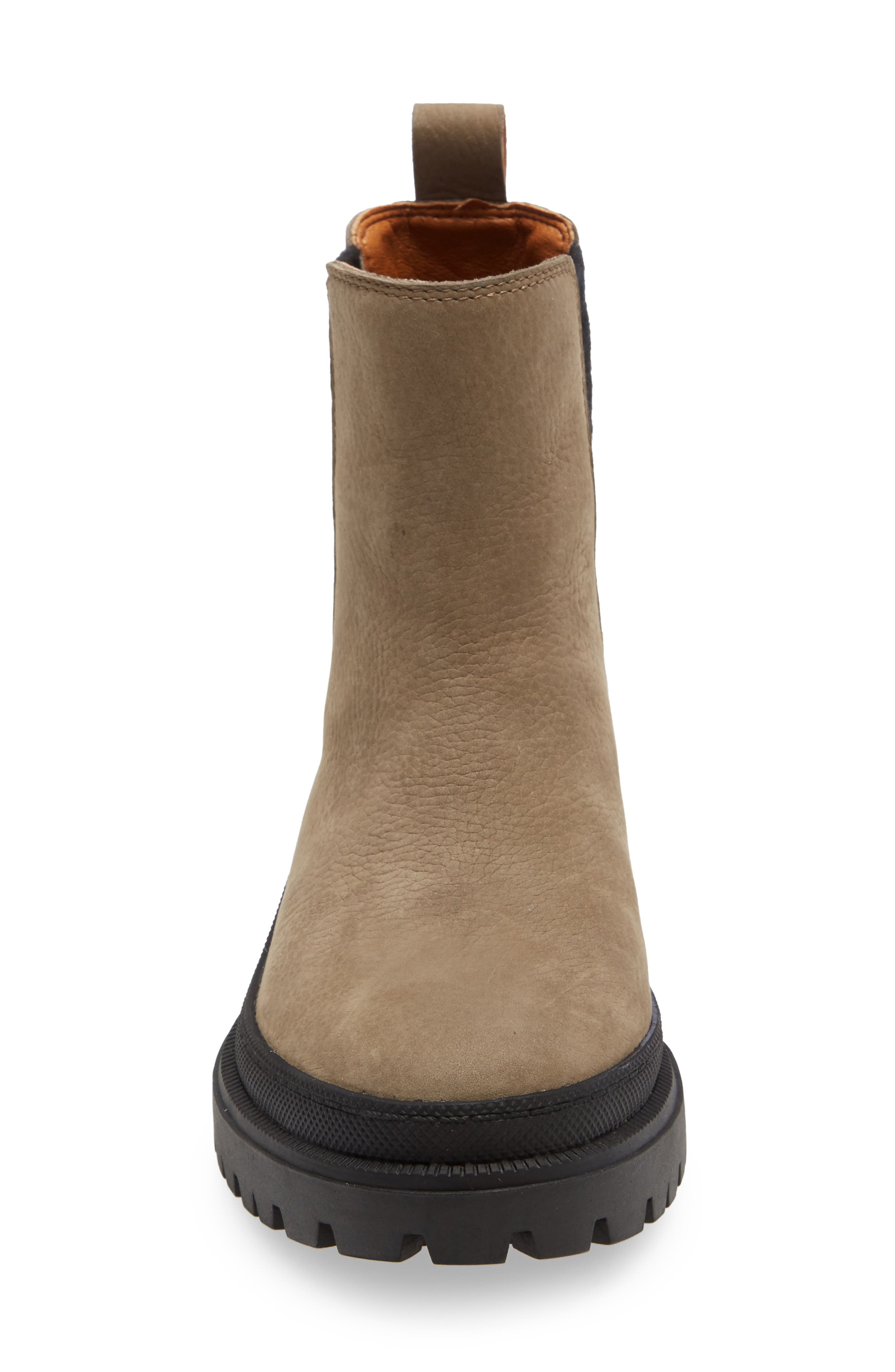 Ellerey Lug Leather Bootie, Alternate, color, PUTTY/ GREY NUBUCK LEATHER