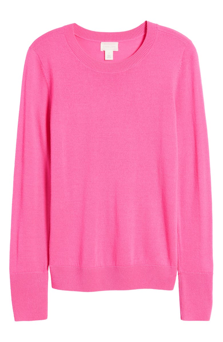 Caslon<sup>®</sup> Merino Wool Blend Crewneck Sweater, Alternate, color, Pink Neon