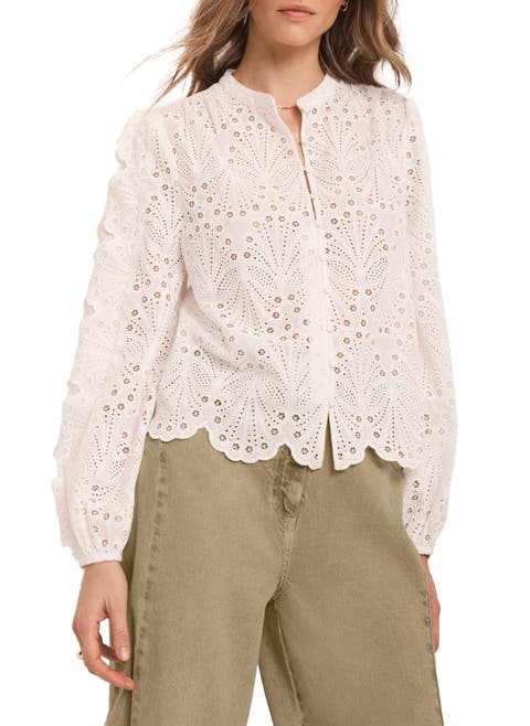 Cotton Broderie Detail Blouse