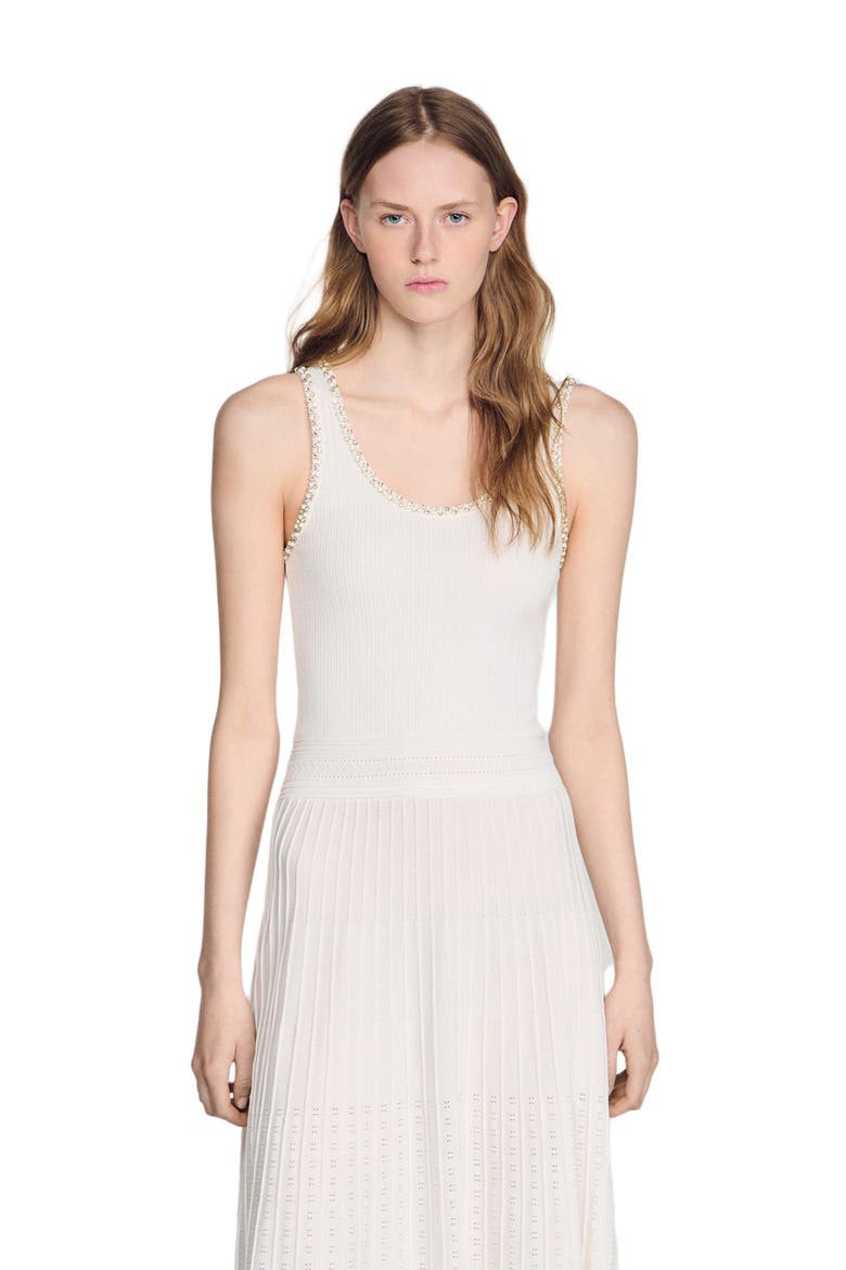 Rhinestone knit maxi dress, Alternate, color, White