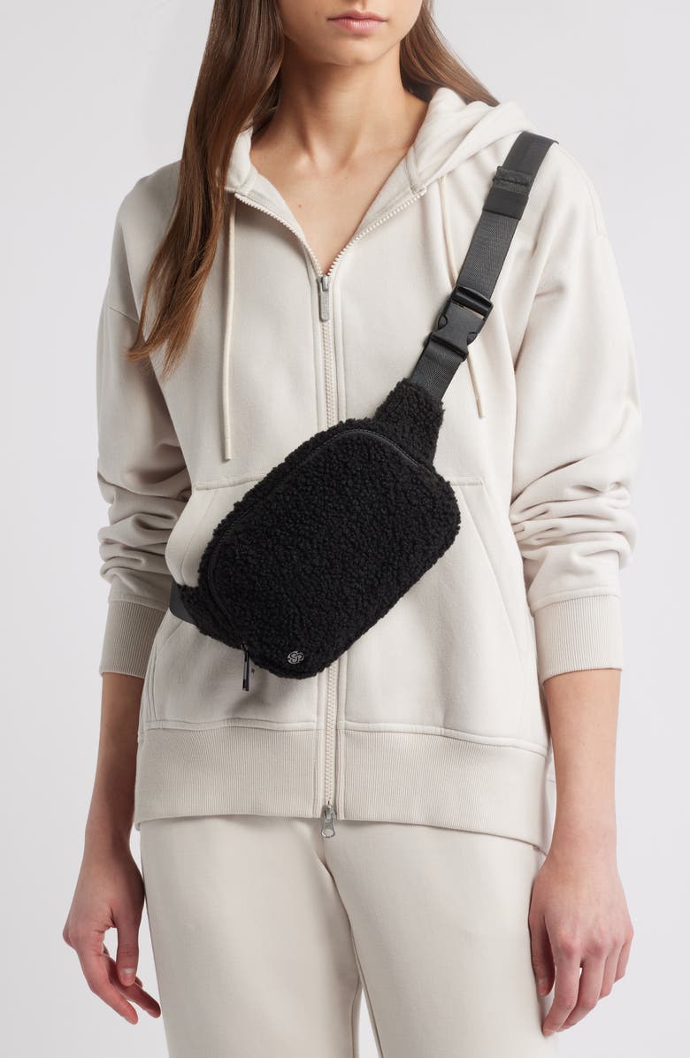 Zella Faux Shearling Crossbody, Alternate, color,