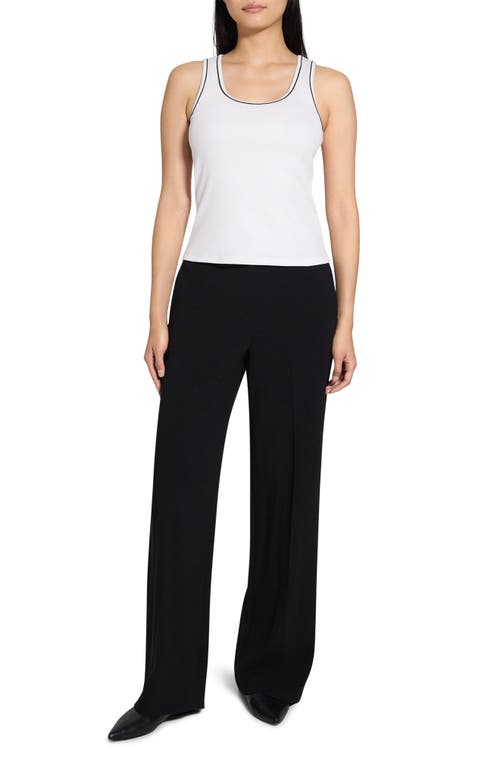 Theory Ribbed Scoop-neck Tank Top In Ivory