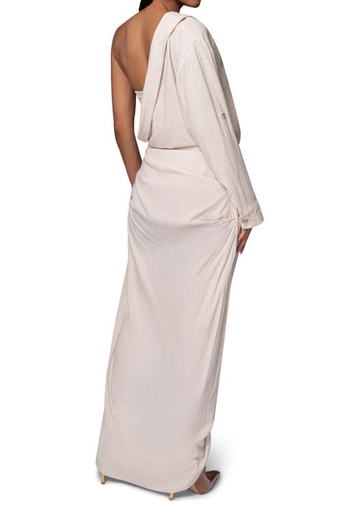 JLUXLABEL JLUXLABEL EVITA SINGLE LONG SLEEVE COTTON & LINEN MAXI DRESS