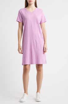 Eileen Fisher V-Neck Organic Cotton T-Shirt Dress