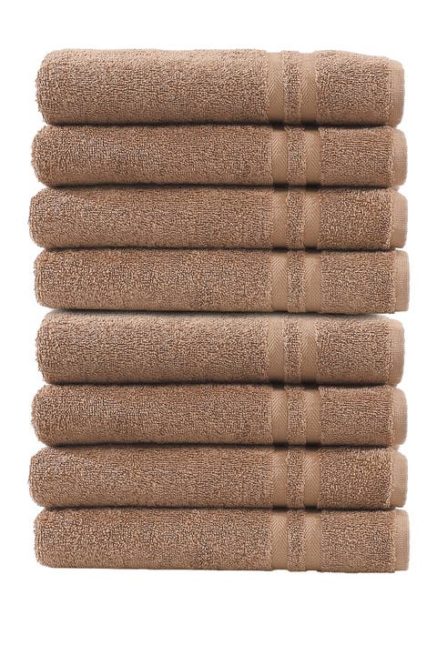 Denzi Hand Towels - Set of 8 - Latte