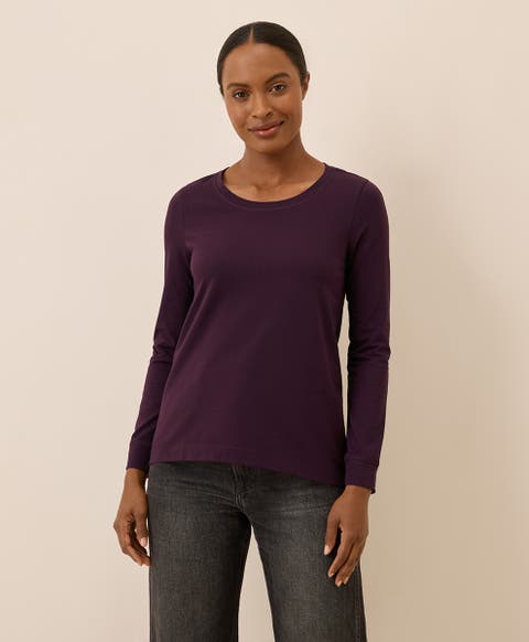Luxe Stretch Jersey Swing Long Sleeve Tee