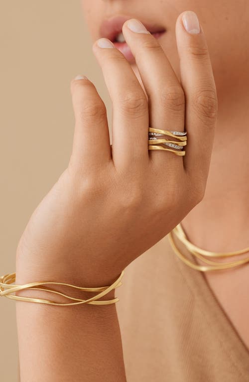 Marco Bicego Marrakech 5 Strand Diamond Coil Ring In Yellow Gold/diamond