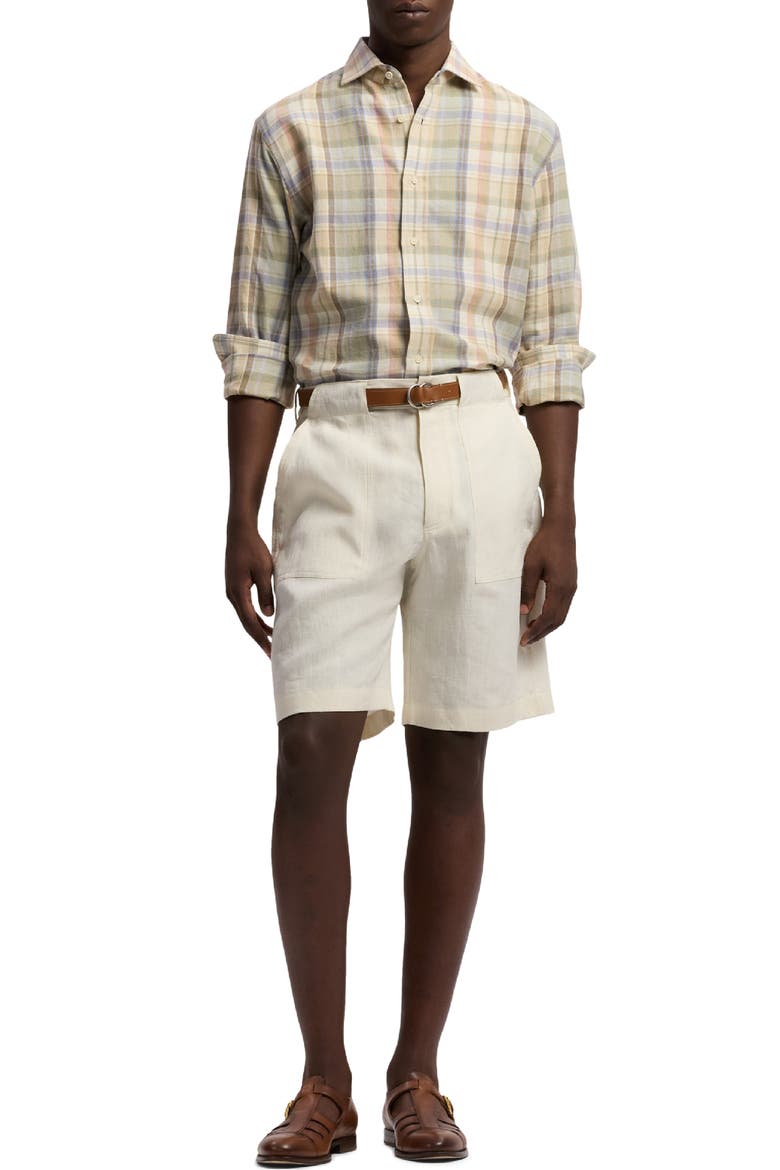 Plaid Hemp-Cotton Shirt, Alternate, color, CL CREAM MULTI