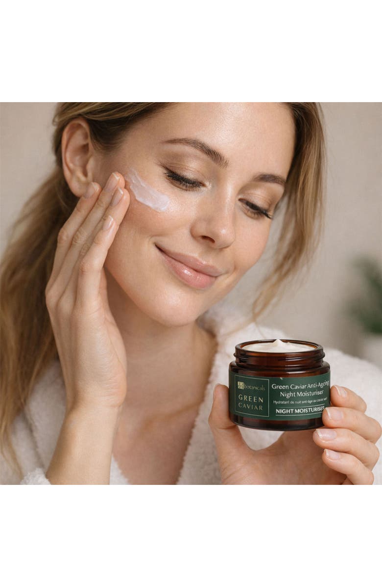 DR BOTANICALS Green Caviar & Argan Oil Anti-Oxidant Anti-Ageing Night Cream 50ml for Anti-Aging, Brightening, Alternate, color, White