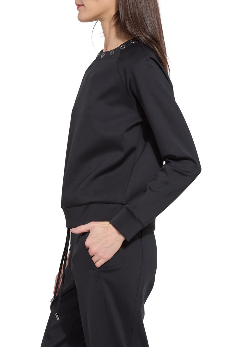 Desi Grommet Top, Alternate, color, BLACK