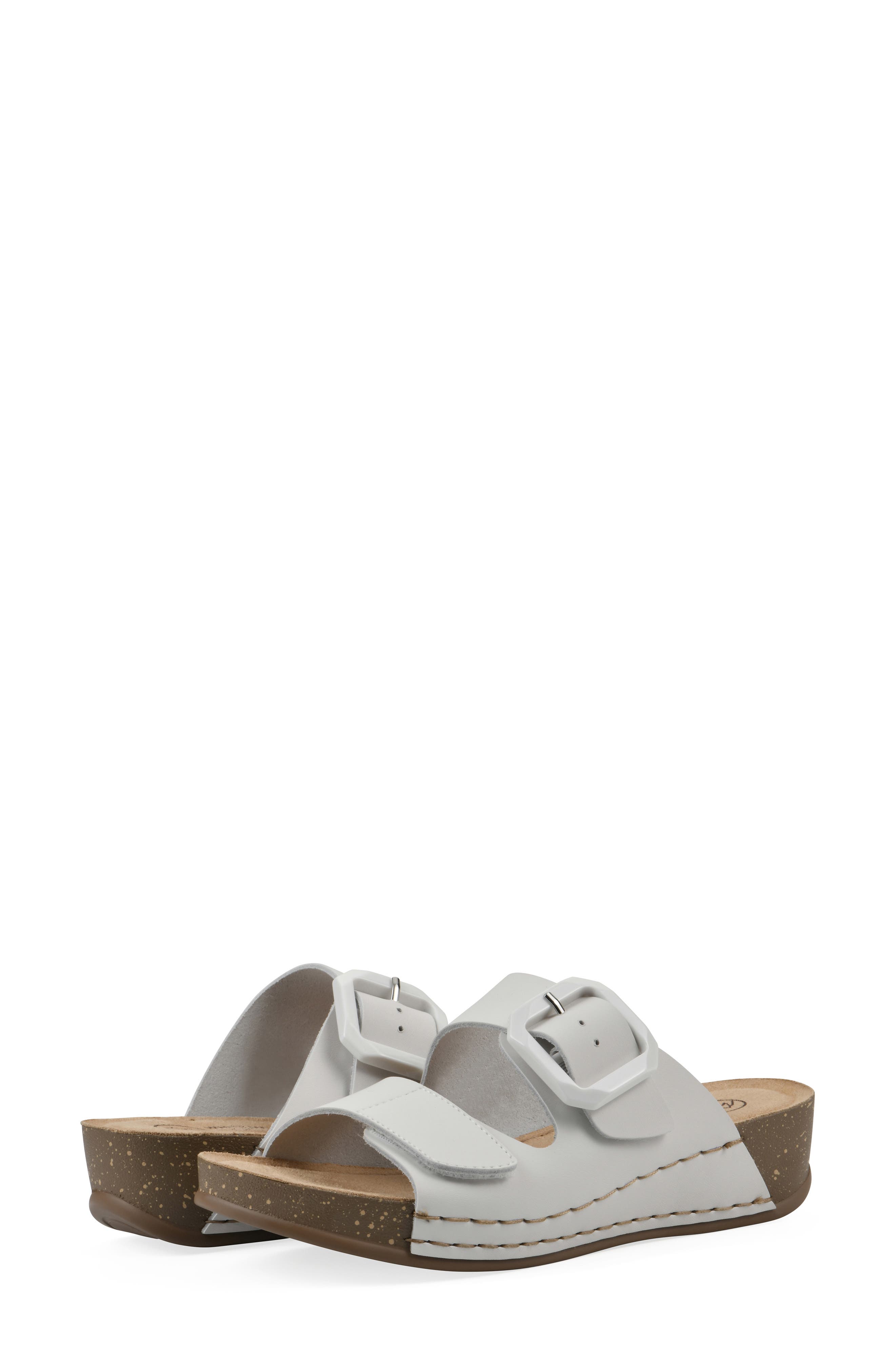 Fearful Wedge Sandal, Alternate, color, WHITE LEATHER