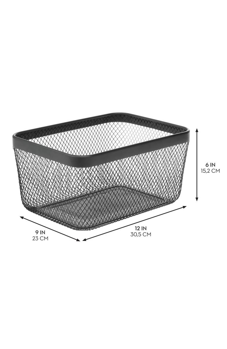 mDesign Metal Mesh Pantry Basket for Kitchen Organization and Storage - Set of 4 - Black, Alternate, color, Black