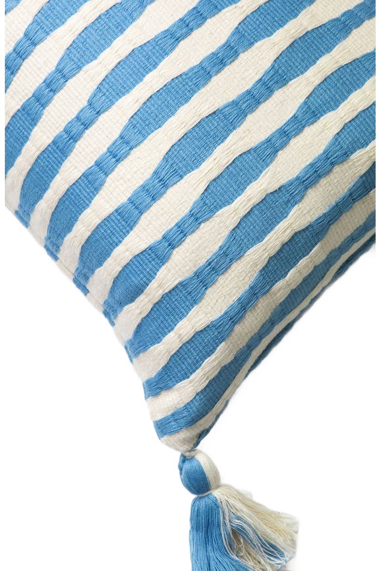 Antigua Classic Striped Handwoven Cotton Throw Pillow, Alternate, color, Sky Blue