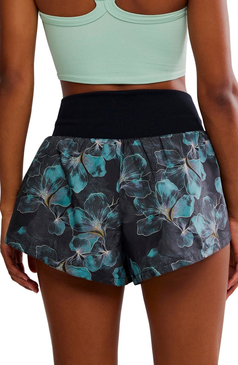 Free People FP Movement Carpe Diem Stripe Shorts, Alternate, color, Midnight Floral Combo