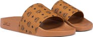 MCM Men's Monogram Print Rubber Slides
