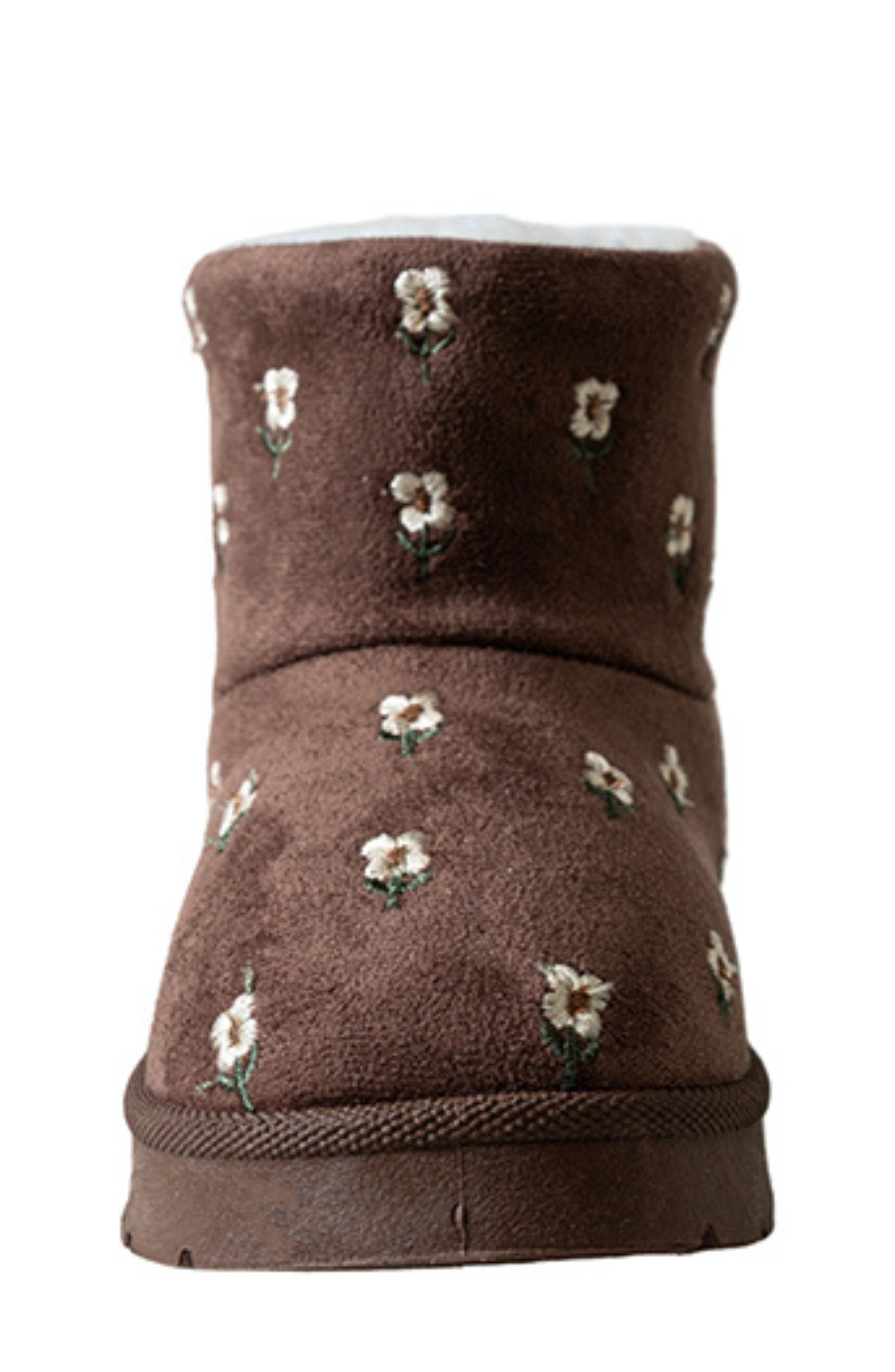 Kids' Embroidered Faux Suede Boot, Alternate, color, CHOCOLATE