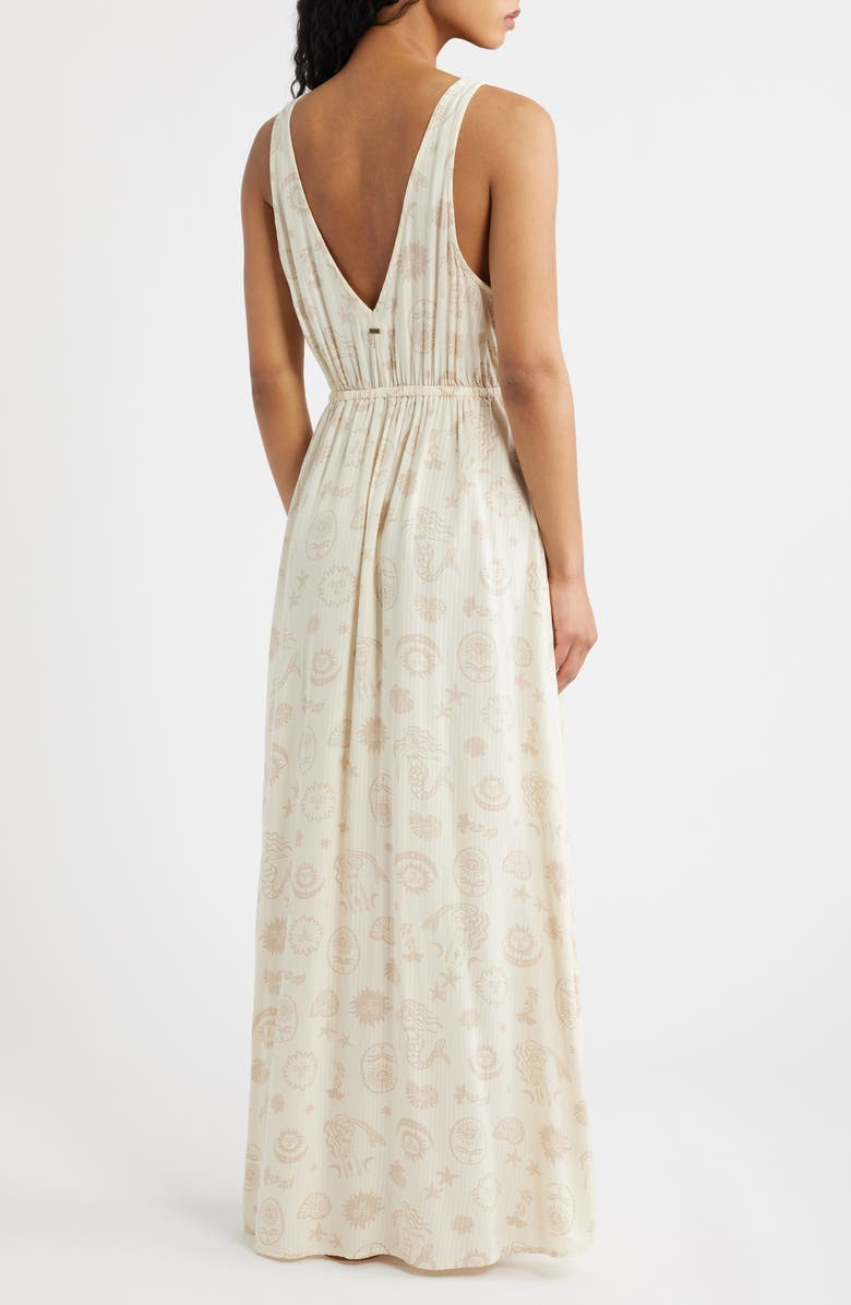 Rip Curl Catalina Island Plunge Cutout Maxi Dress, Alternate, color, Natural