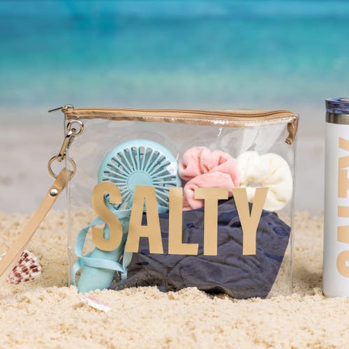 Totalee Gift Salty Clear Bag Wristlet Plastic White In Transparent