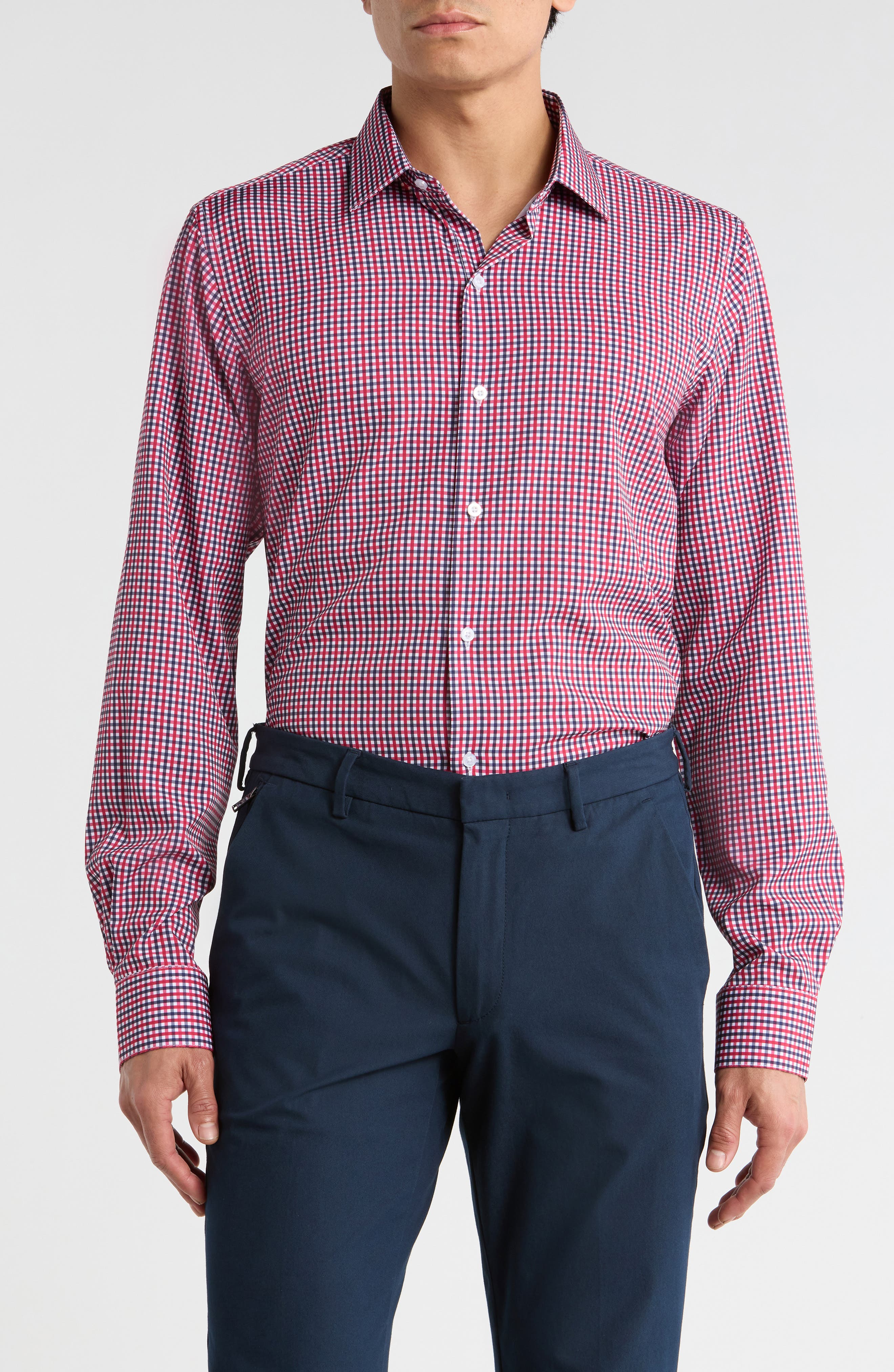 Nautica Slim Fit Check Print Dress Shirt