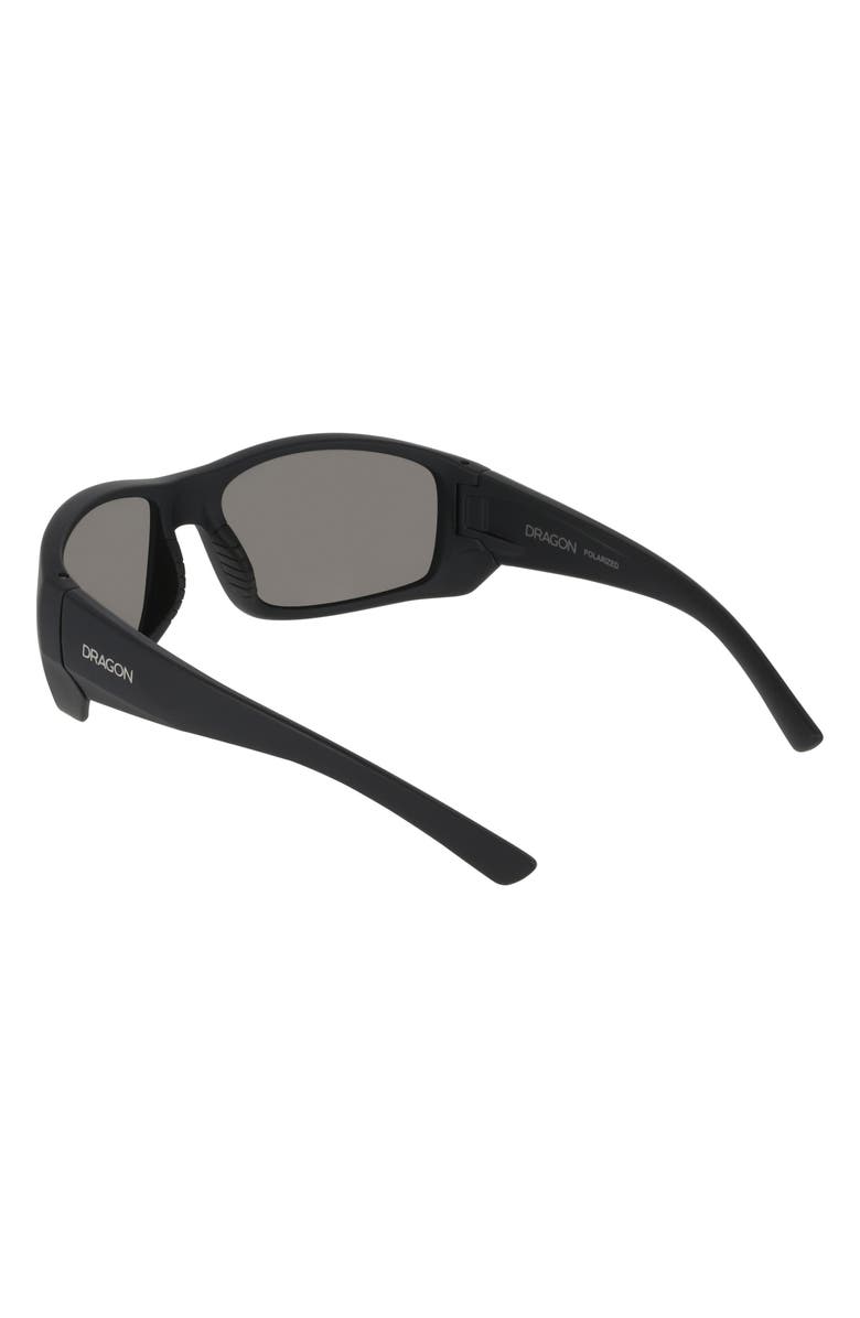 DRAGON 64mm Oversize Rectangular Sunglasses, Alternate, color, Matte Black/ Blue Mirror