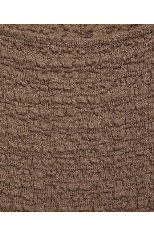 Mango Texture Sleeveless Maxi Dress In Brown