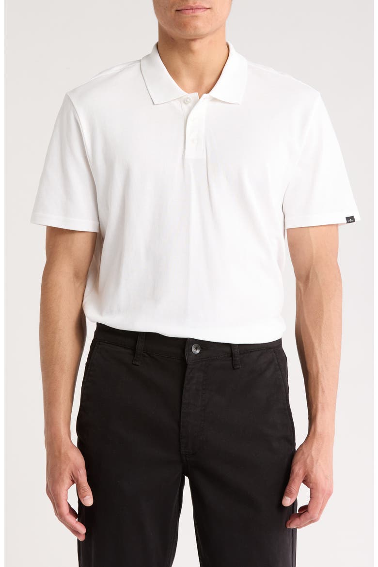 Short Sleeve Cotton Piquè Polo, Main, color, WHITE