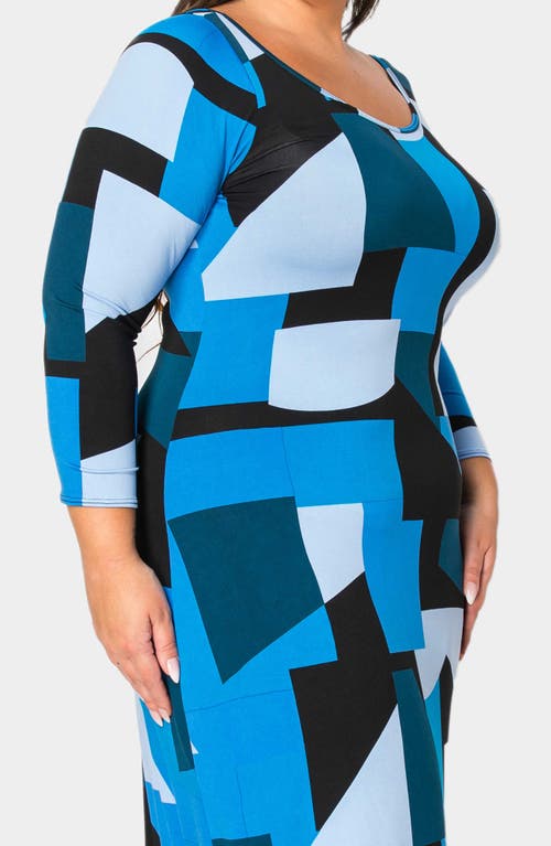 L I V D Ozean Azul Long Sleeve Maxi Dress In Blue