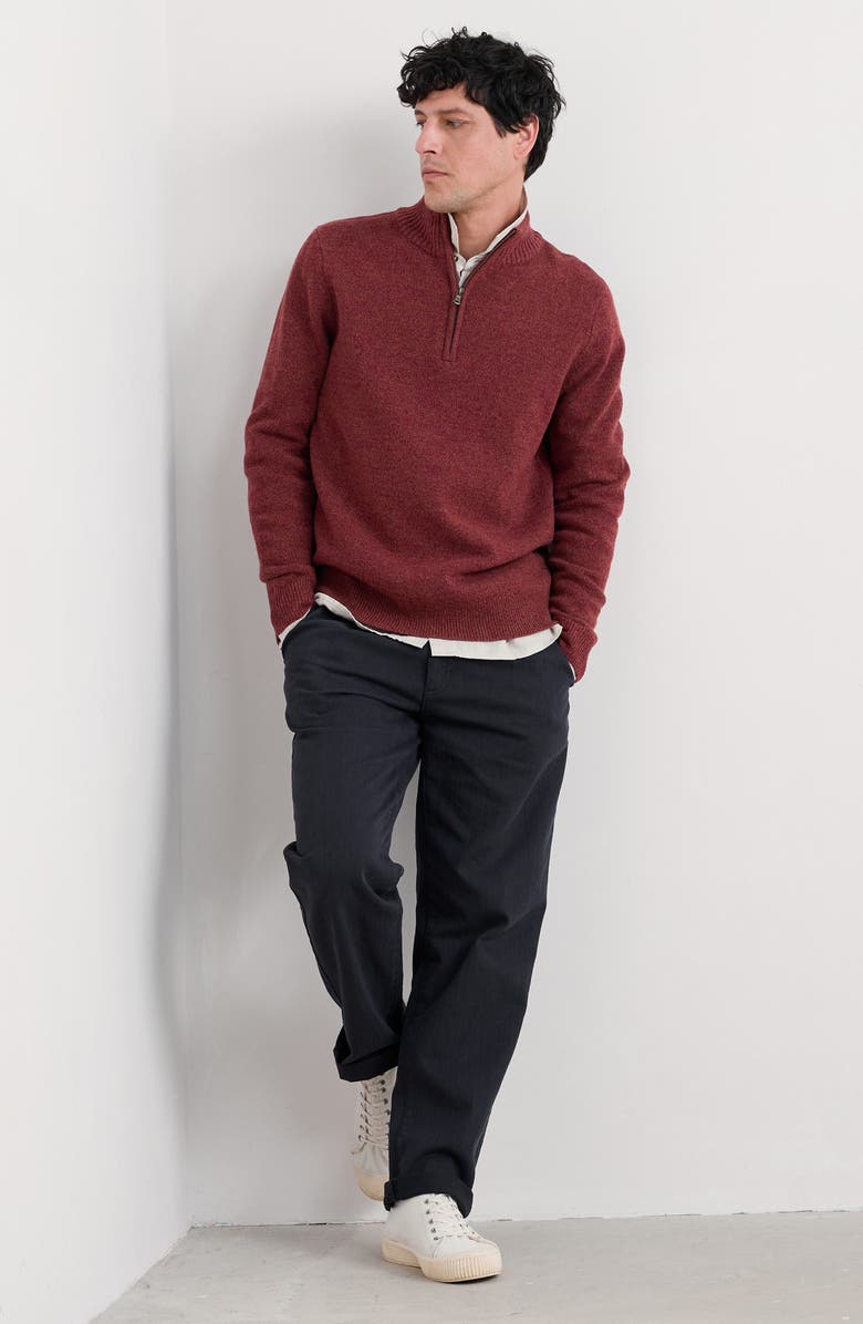 Seasalt Cornwall Reefpoint Lambswool Blend Half-Zip Sweater, Alternate, color, Conker