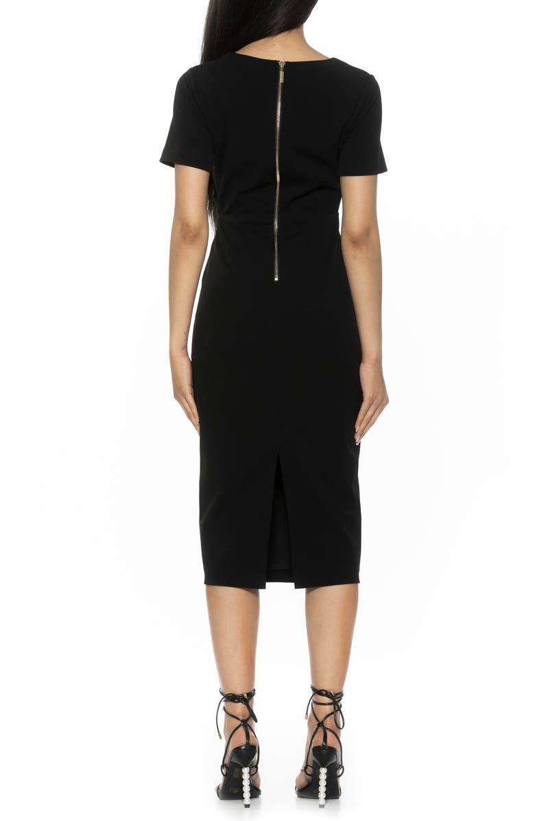 Alexia Admor Angelica Asymmetric Neck Sheath Midi Dress, Alternate, color, 