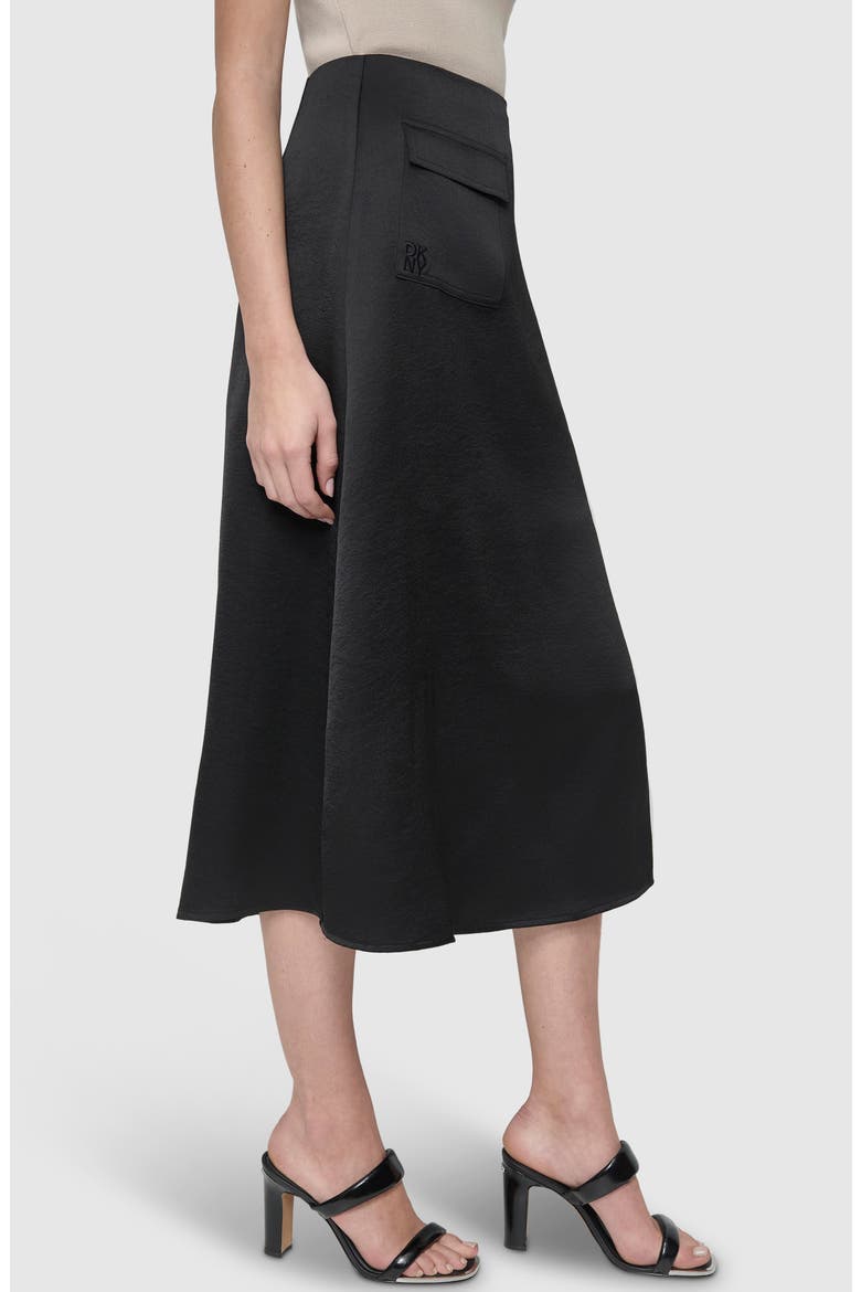 Cargo Pocket Sateen Skirt, Alternate, color, BLACK
