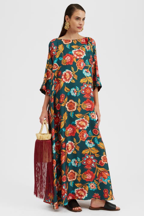 Muumuu Dress Round Neck Hottie Emerald