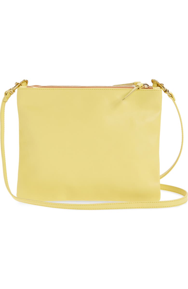 Clare V. Double Sac Bretelle Leather Crossbody Bag, Alternate, color, Butter