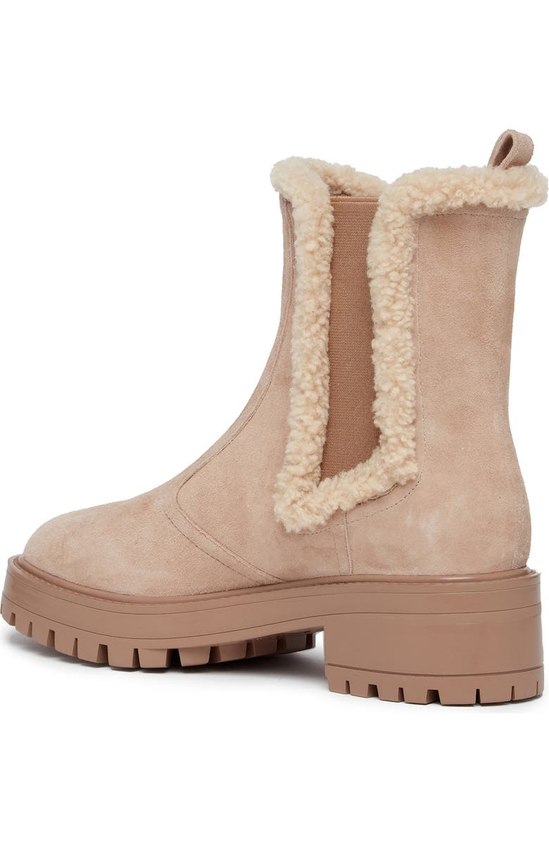 PAIGE Bowie Genuine Shearling Trim Chelsea Boot, Alternate, color, Light Tan