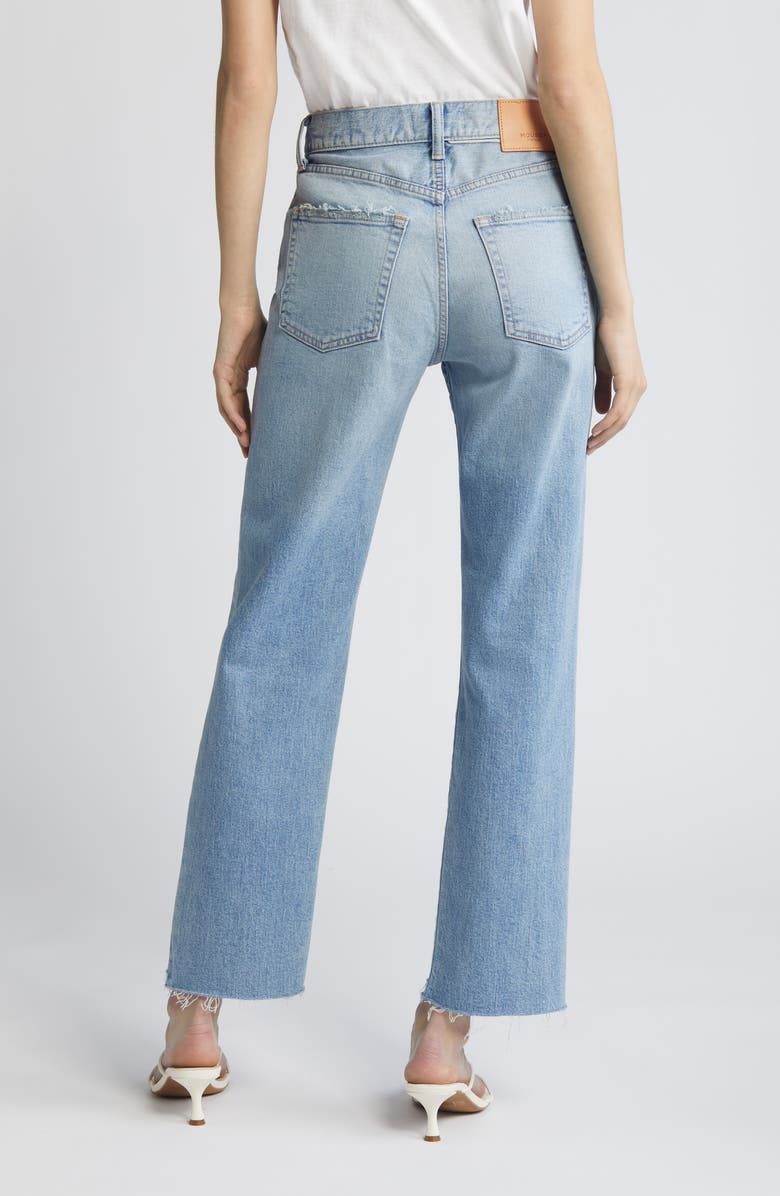MOUSSY VINTAGE Cumberland High Waist Step Raw Hem Straight Leg Jeans, Alternate, color, 