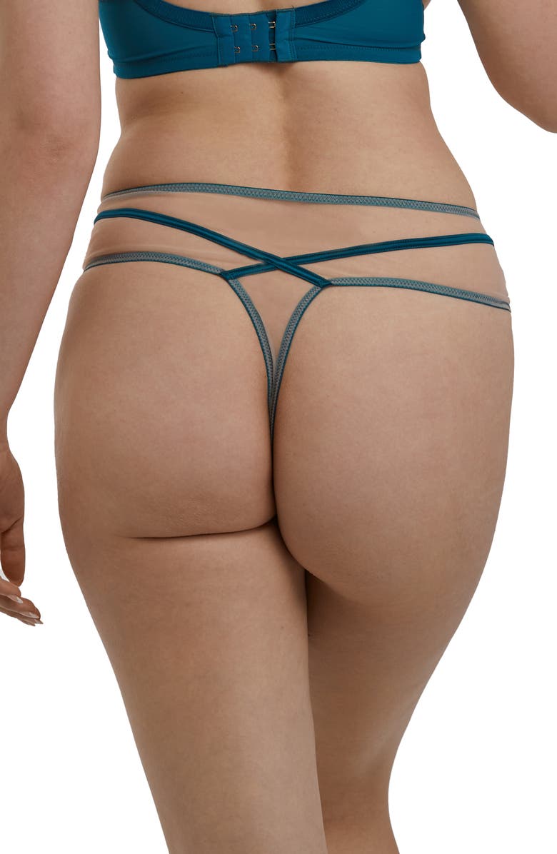 Playful Promises Illusion Mesh High-Waist Thong, Alternate, color, 