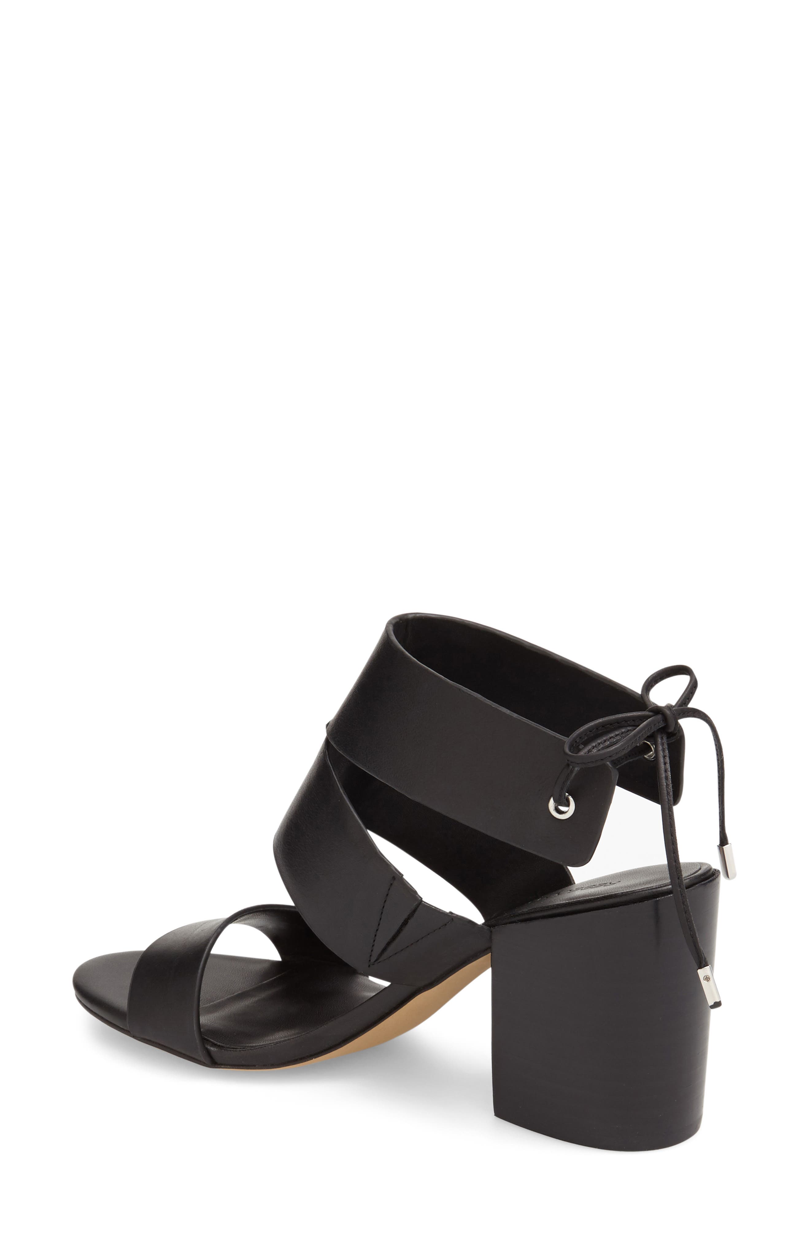 'Christy' Ankle Cuff Sandal, Alternate, color, BLACK VACHETTA