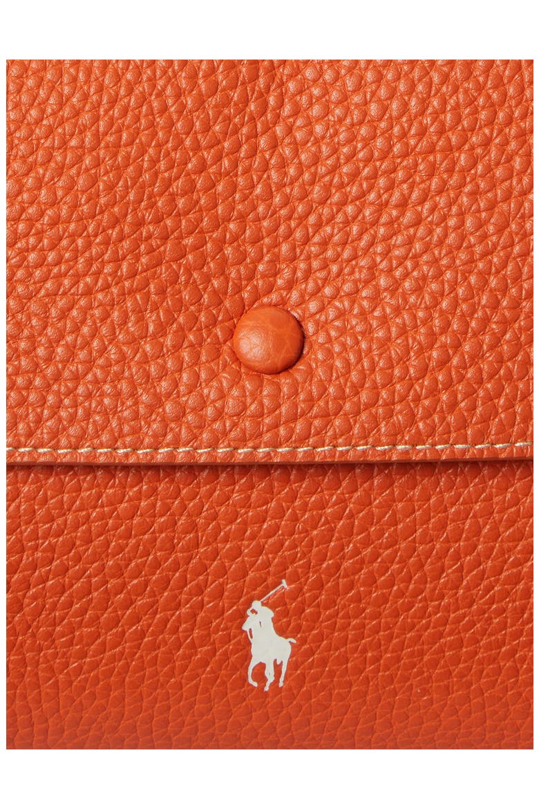 Polo Play Pebble Leather Envelope Shoulder Bag, Alternate, color, SUNSET ORANGE