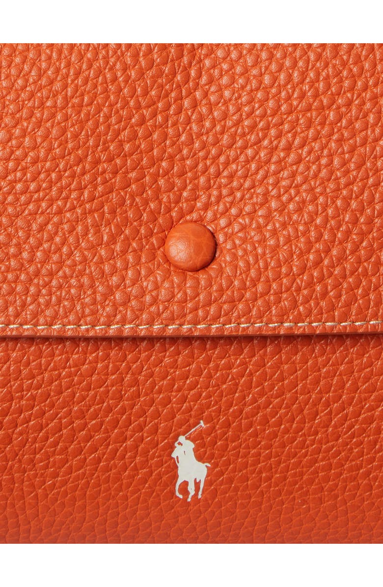 Polo Ralph Lauren Polo Play Pebble Leather Envelope Shoulder Bag, Alternate, color, Sunset Orange