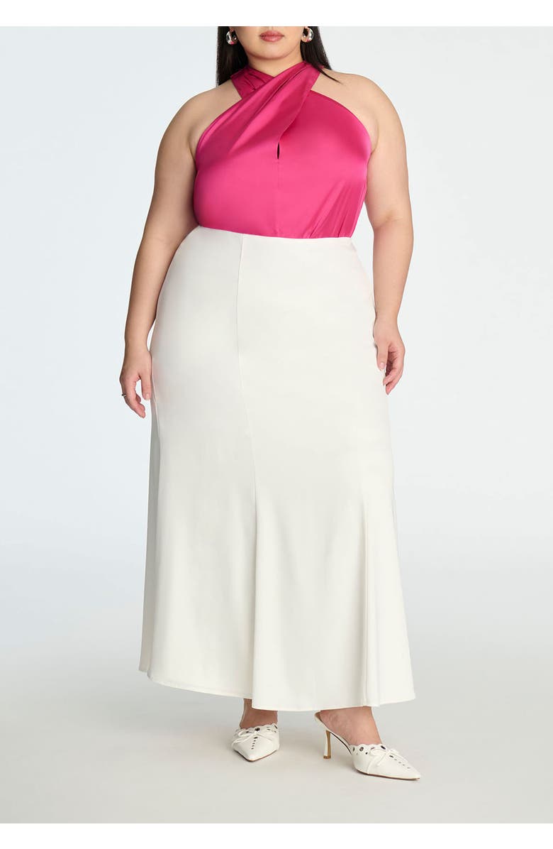 ELOQUII Halter Neck Top, Alternate, color, Beetroot Purple