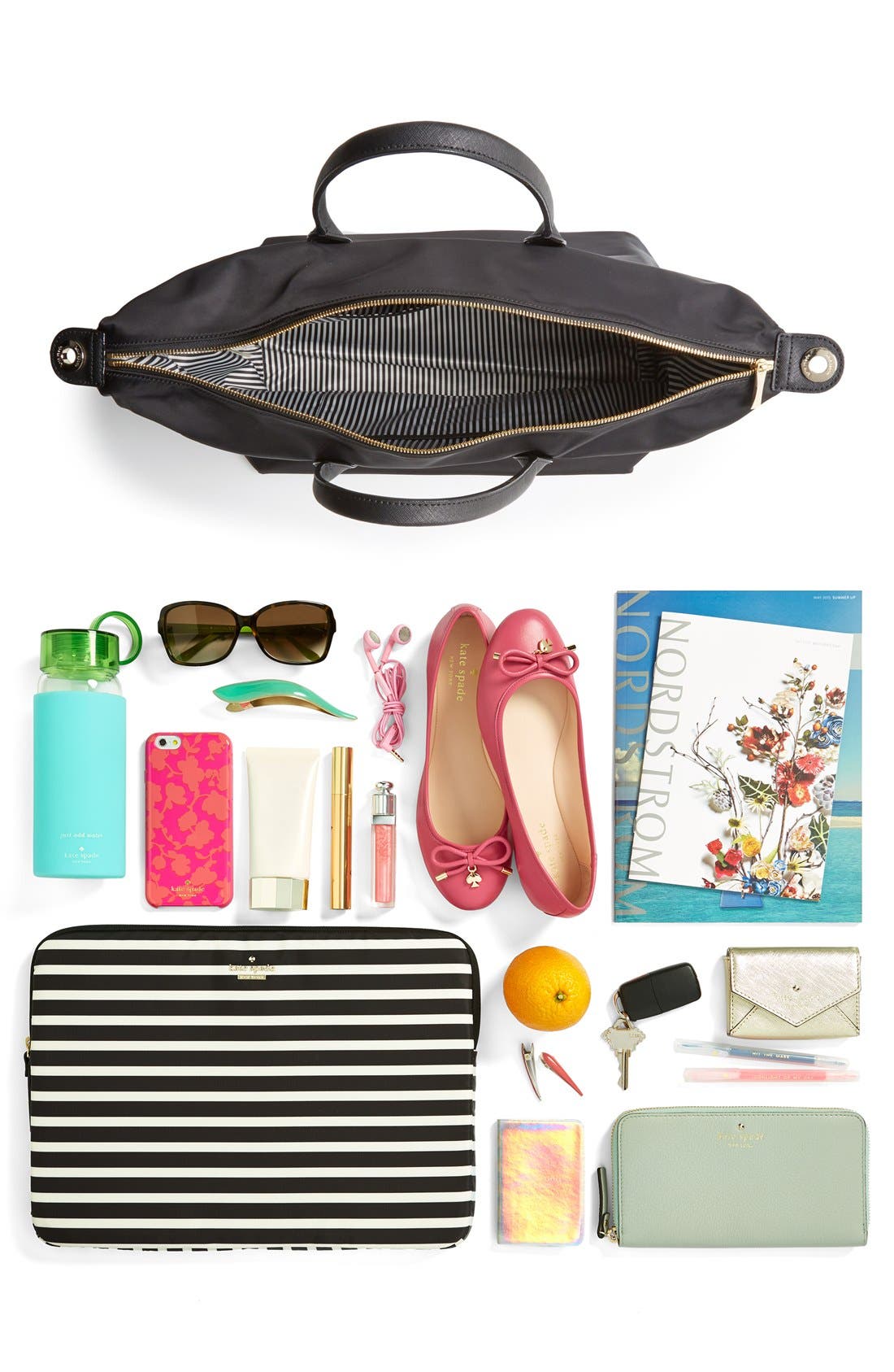 Kate Spade New York 'lyla' nylon weekend tote, Alternate, color, 