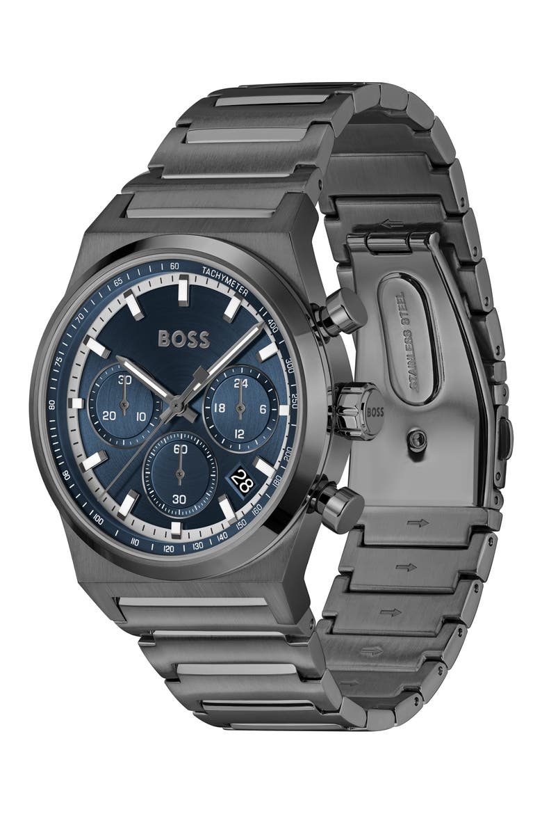 Candor Chronograph Bracelet Watch, 41mm, Alternate, color, BLUE