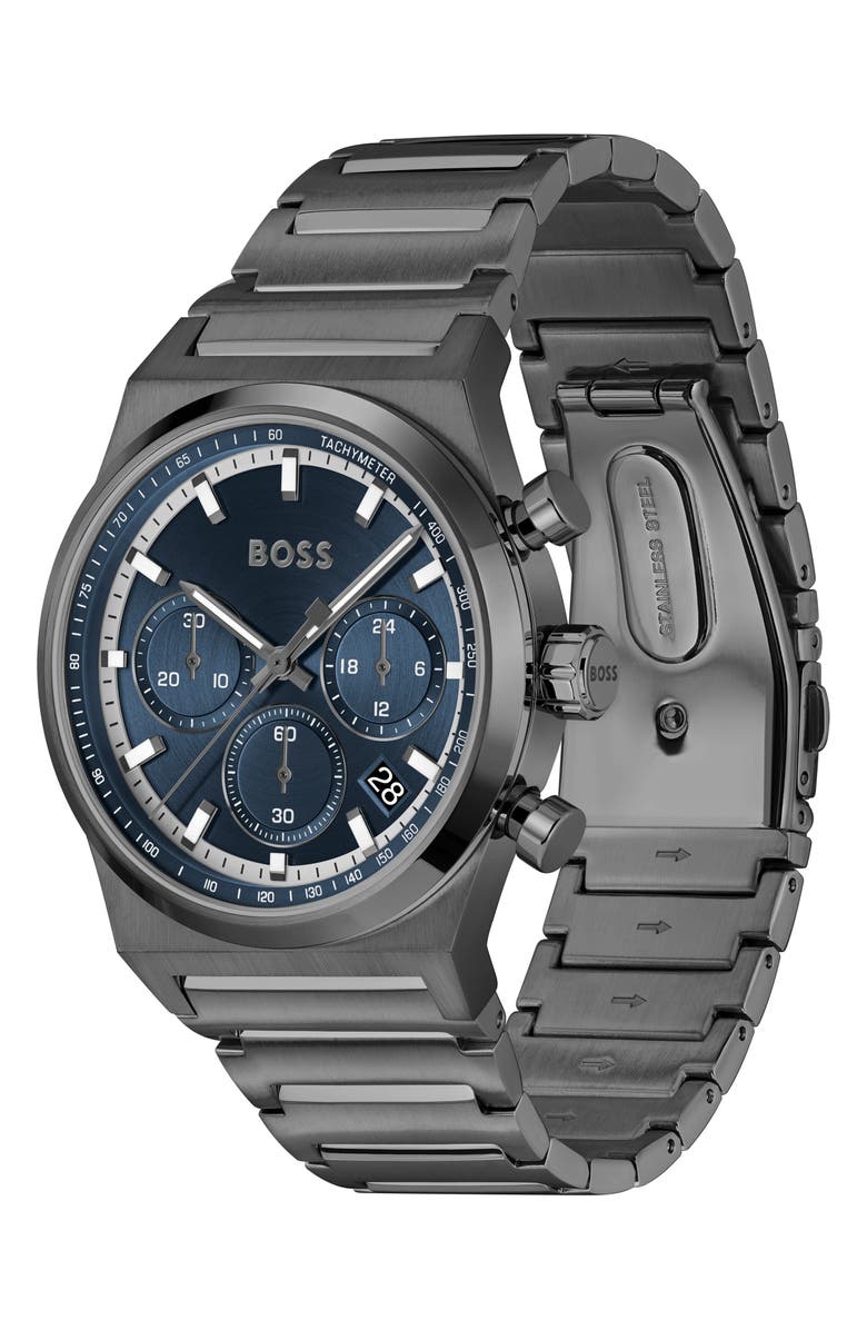 BOSS Candor Chronograph Bracelet Watch, 41mm, Alternate, color, Blue