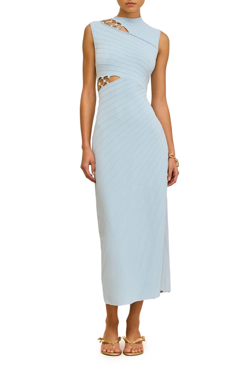 Niki Cutout Sleeveless Dress, Main, color, COASTAL