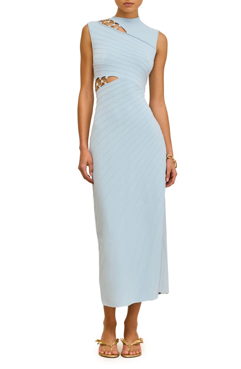 Cult Gaia Niki Cutout Sleeveless Dress, Main, color, Coastal