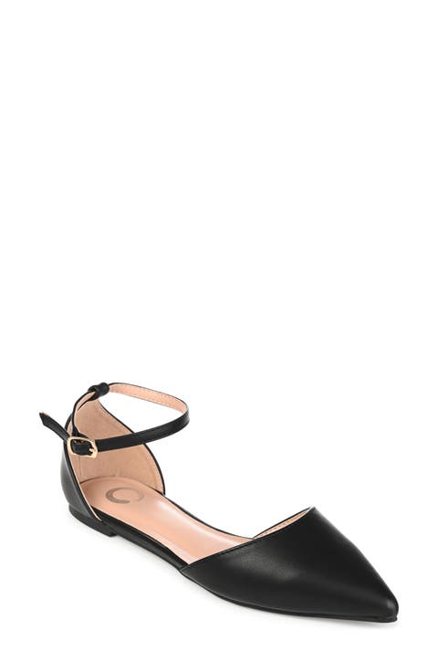 JOURNEE Reba Ankle Strap Flat (Women)