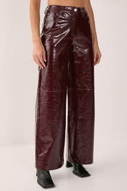 NASTY GAL High Shine Faux Leather Slouch Pant