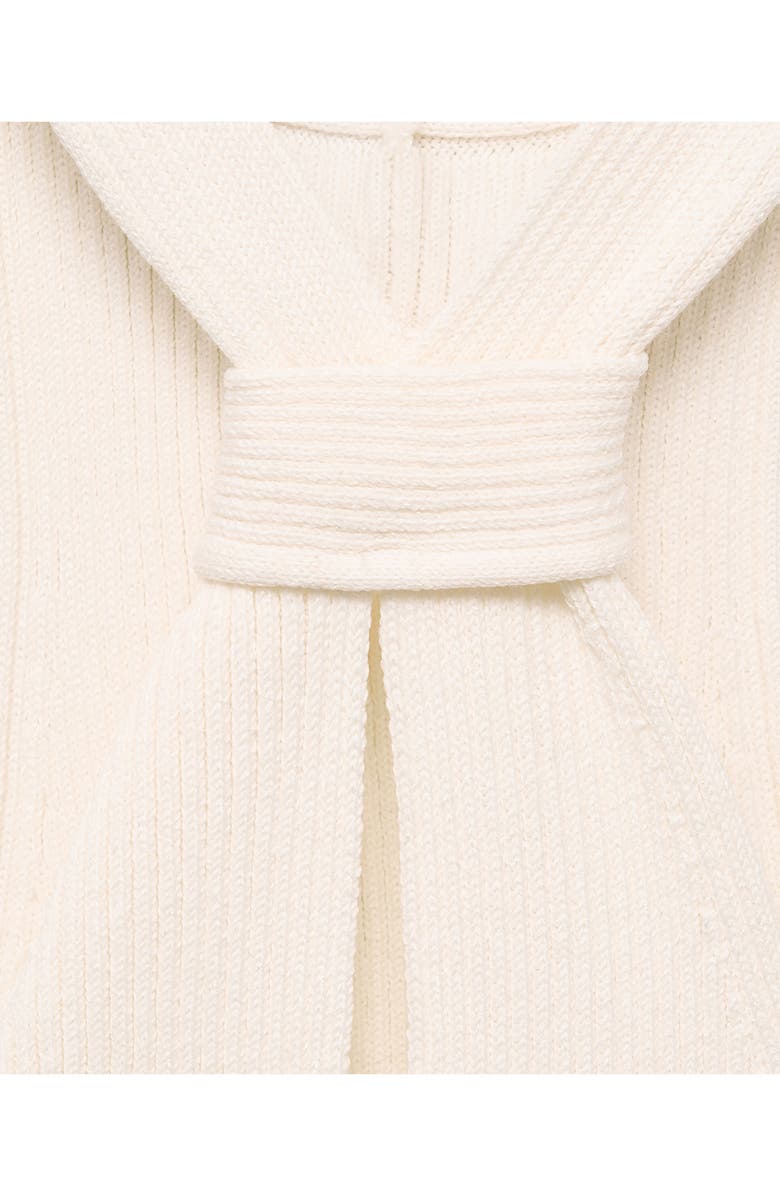 MANGO Knot Ribbed Top, Alternate, color, Ecru