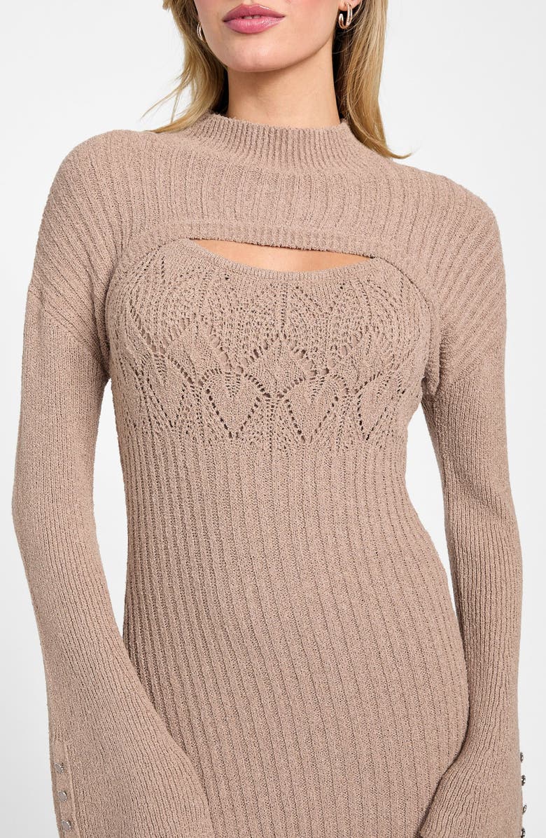 GUESS Shinju Bouclé Maxi Dress & Shrug Set, Alternate, color,